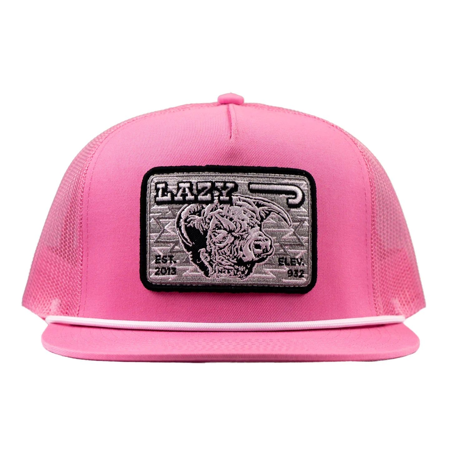 Lazy J Ranch Cowpoke Classic Rope Trucker Flat Brim Cap - Pink