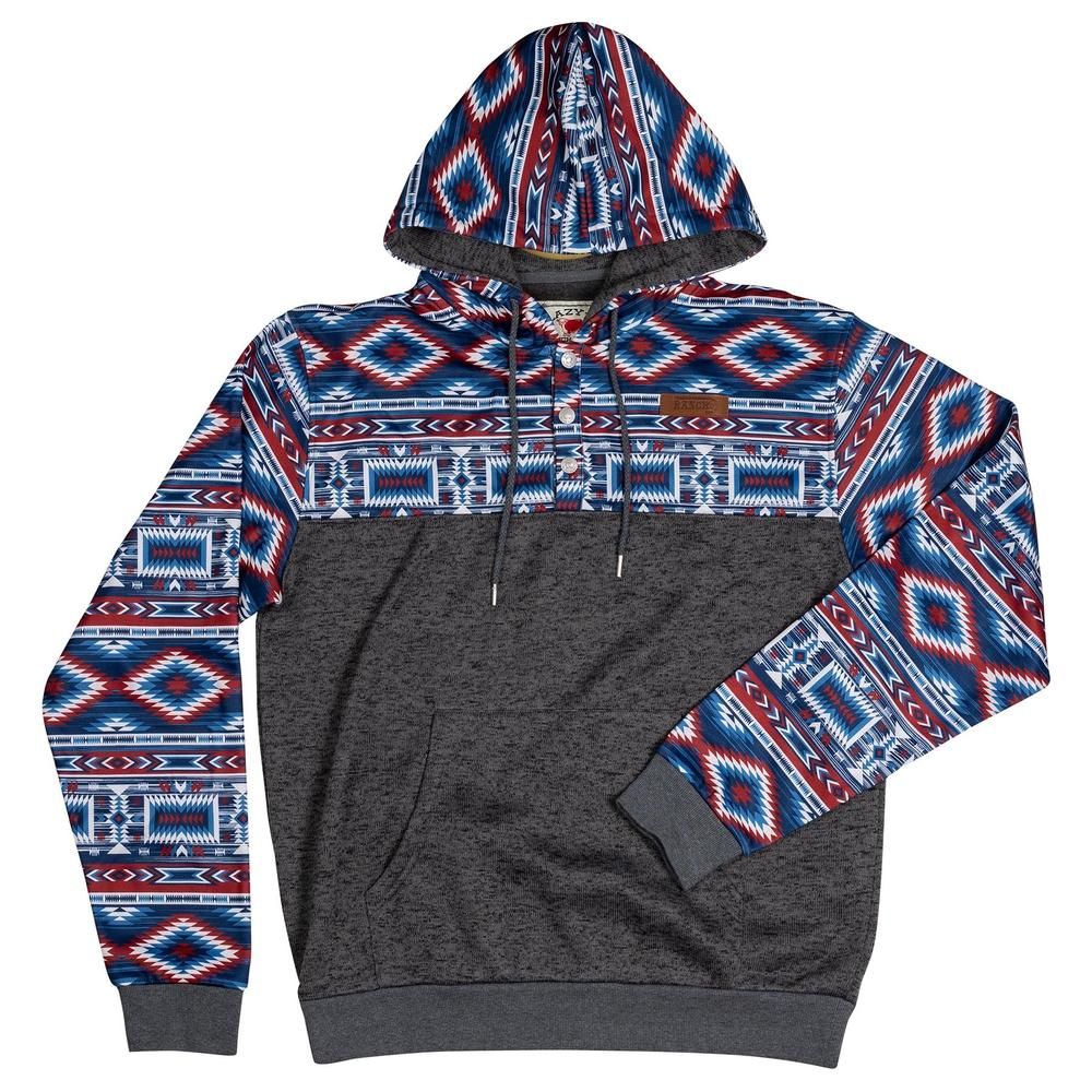 Lazy J Ranch Men's Aztec Long Sleeve Hoodie