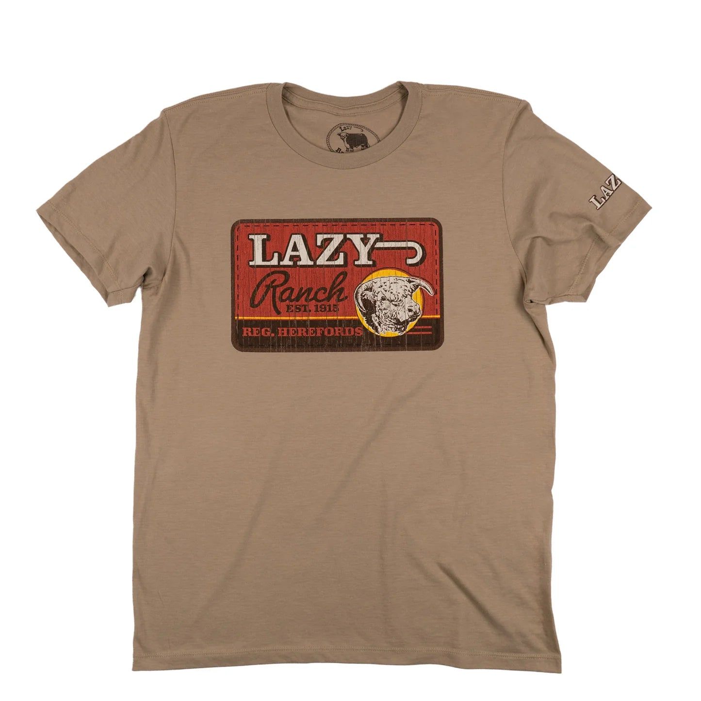 Lazy J Ranch Unisex Hard Day Short Sleeve Tee Shirt - Tan