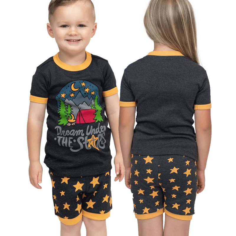 Lazy One Kid's Dream Under The Stars PJ Camping Short Set