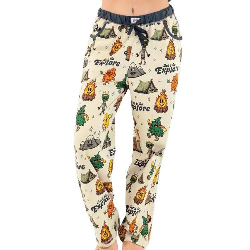 Lazy One Women's Vintage Camping Regular Fit PJ Pant - Cream Brulee