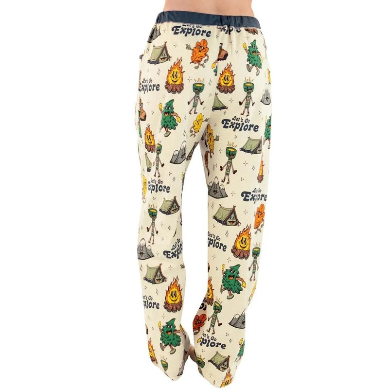 Lazy One Women's Vintage Camping Regular Fit PJ Pant - Cream Brulee