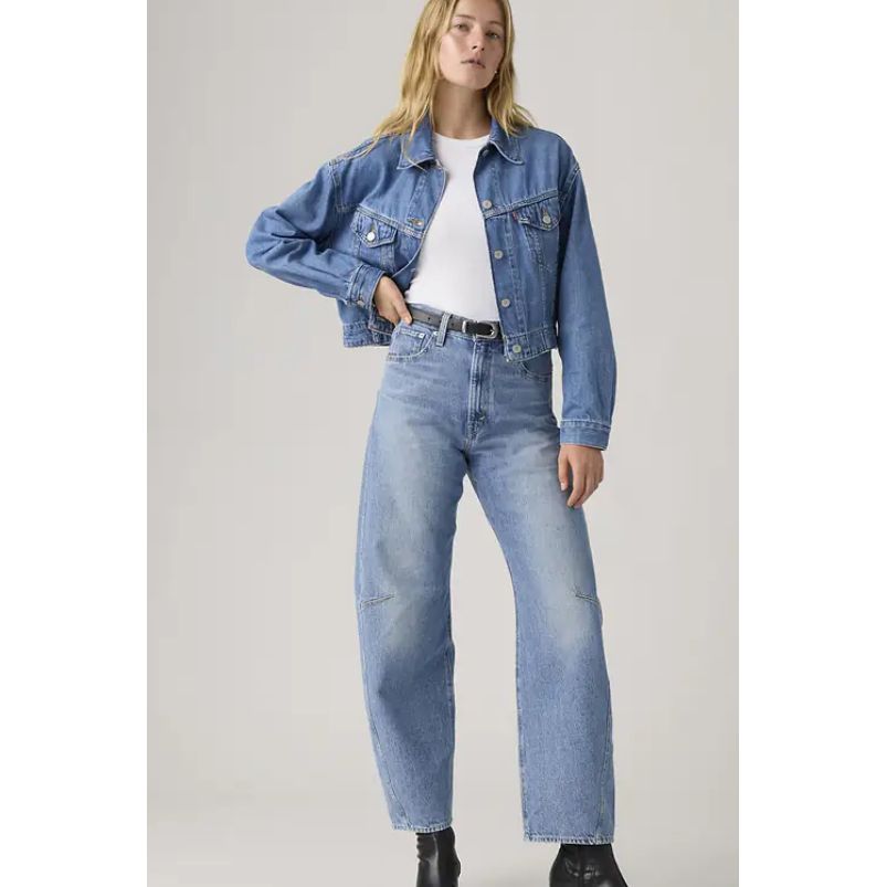 Levi Women's Cinch Barrel High Rise Jeans-Medium Wash