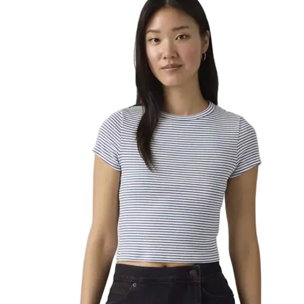 Levi Women's Short Sleeve Cropped Tee - Ava Stripe