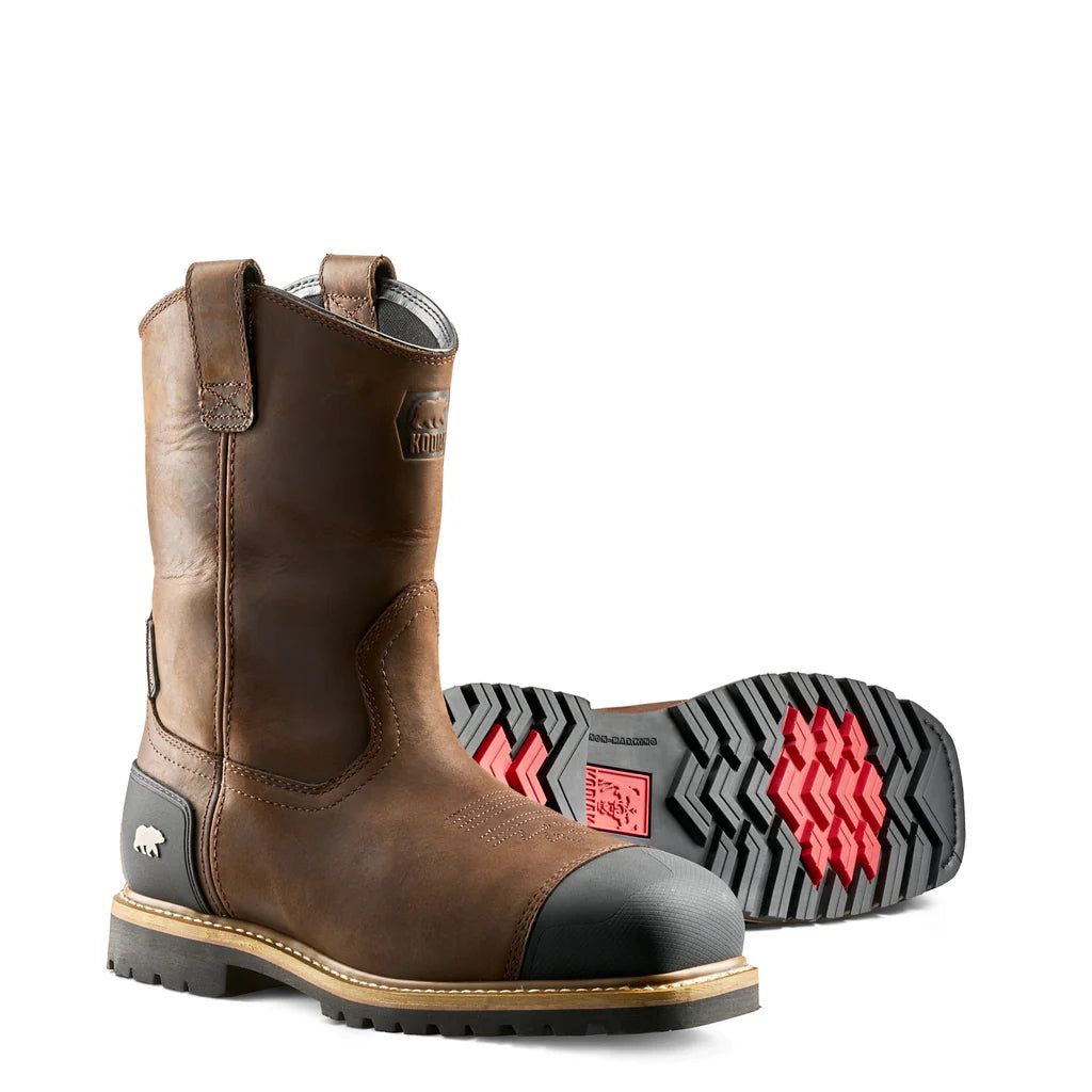 Kodiak Men's Lundbreck Shield Wellington Waterproof Composite Toe Work Boot- Dark Brown