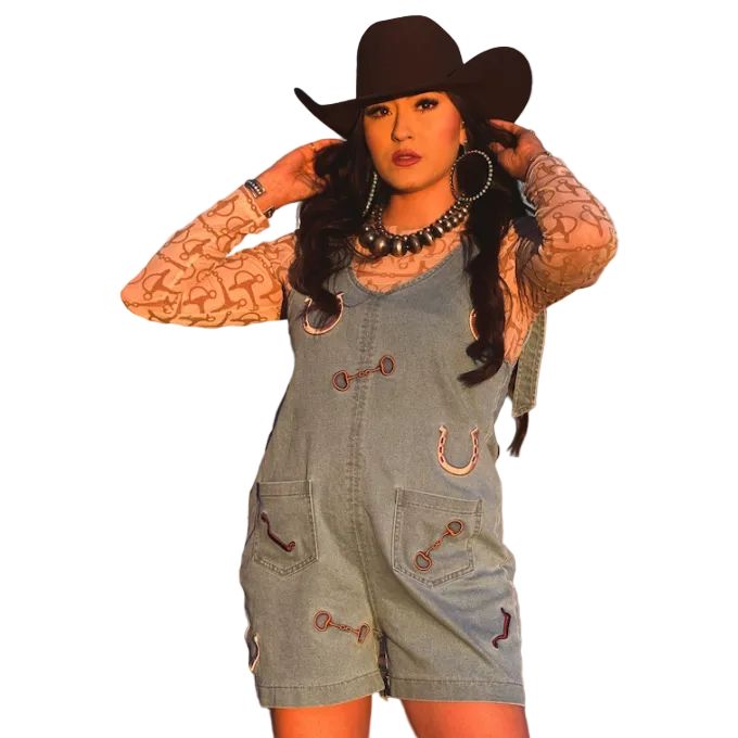Lucky &amp; Blessed Women's Romper - Light Wash