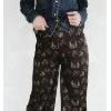 Lucky &amp; Blessed Women's Western Printed Wide Leg Pants - Black Camel