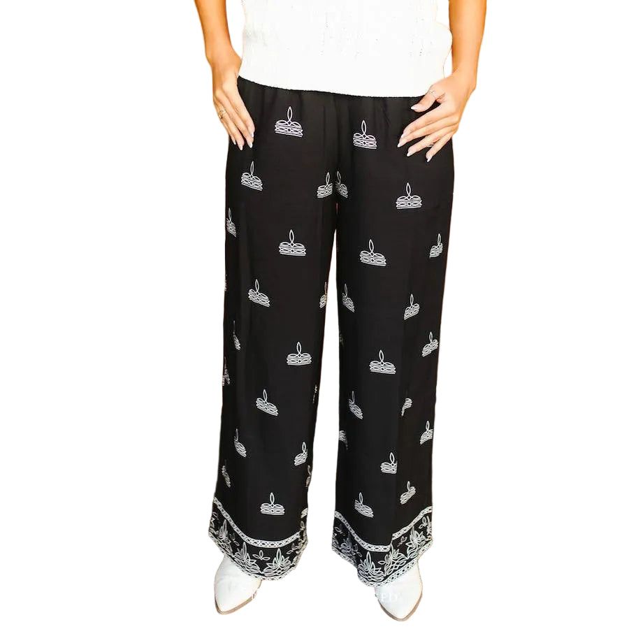 Lucky &amp; Blessed Women's Wide Leg Pants - Black