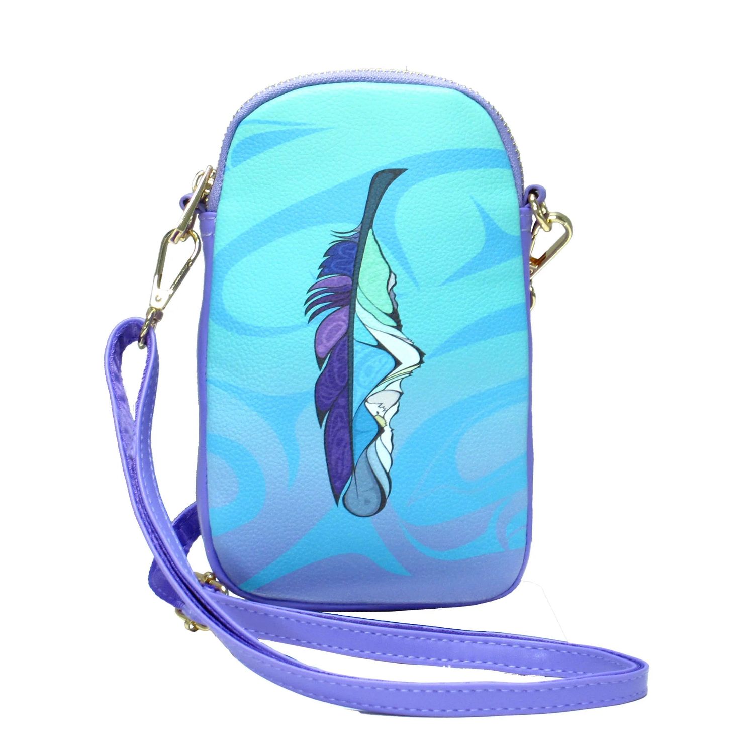 Michelle Stoney Healing Feather Phone Bag - Blue/Violet