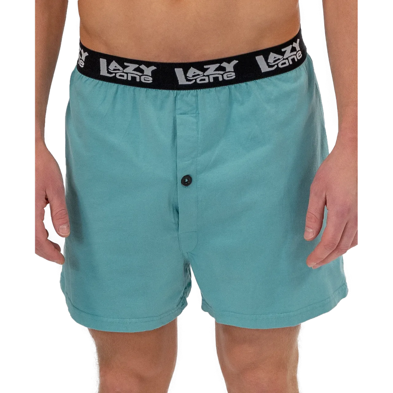 Lazy One Men's Stud Muffin Boxer- Cadet Blue