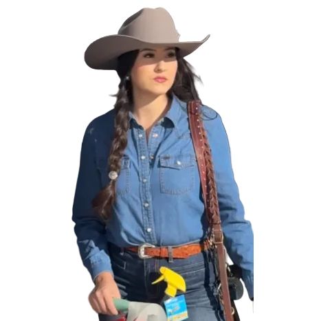 Lucky &amp; Blessed Women's Classic Western Yoke Long Sleeve Denim Shirt - Blue