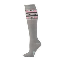 M&amp;F Boot Doctor Women's Over the Calf Aztec Print Socks- Grey