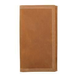 M&amp;F Men's 3D Rodeo Style Triple Stitch Wallet- Brown