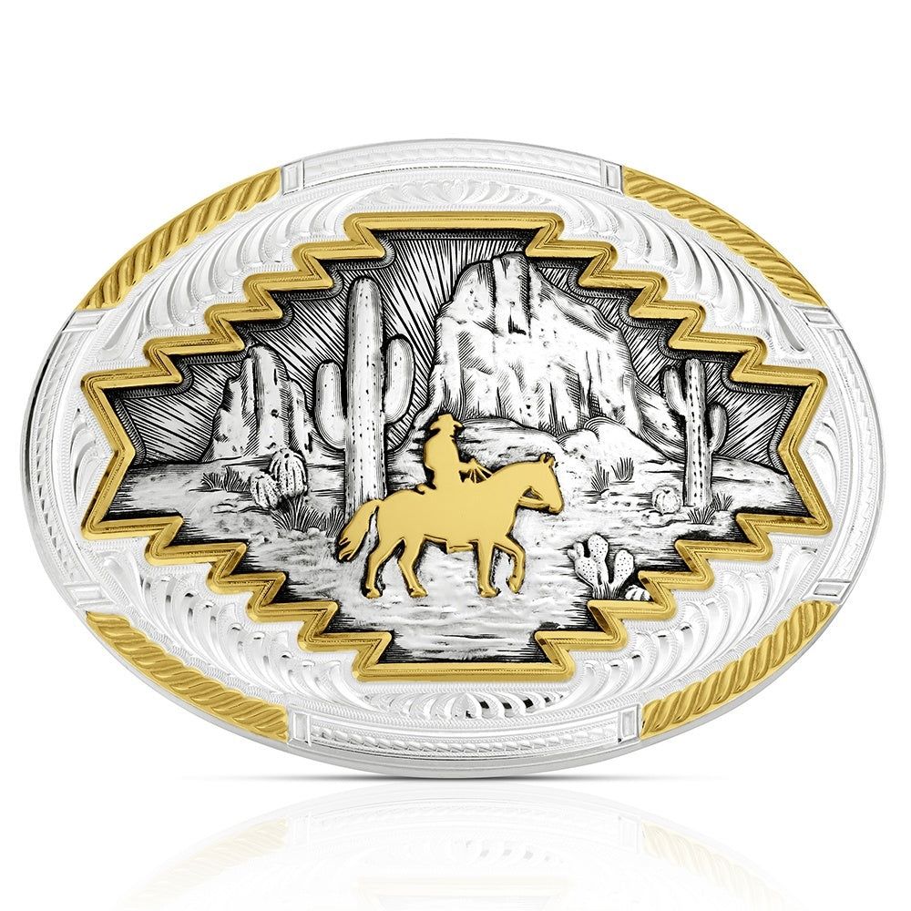 Montana Silversmiths Men's The Cowboys Way Horse &amp; Rider Buckle