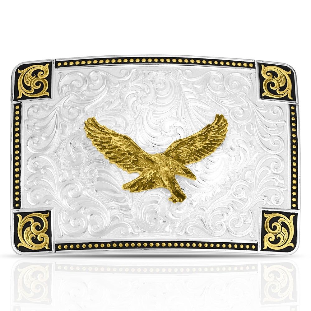 Montana Silversmiths Men's Sierra Forge with Eagle with Filigree Corner Buckle