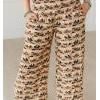 Lucky &amp; Blessed Women's Running Horse Collage Printed High Rise Pants - Beige