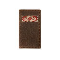 M&amp;F Men's 3D Rodeo Style with Buck Lace Wallet- Red