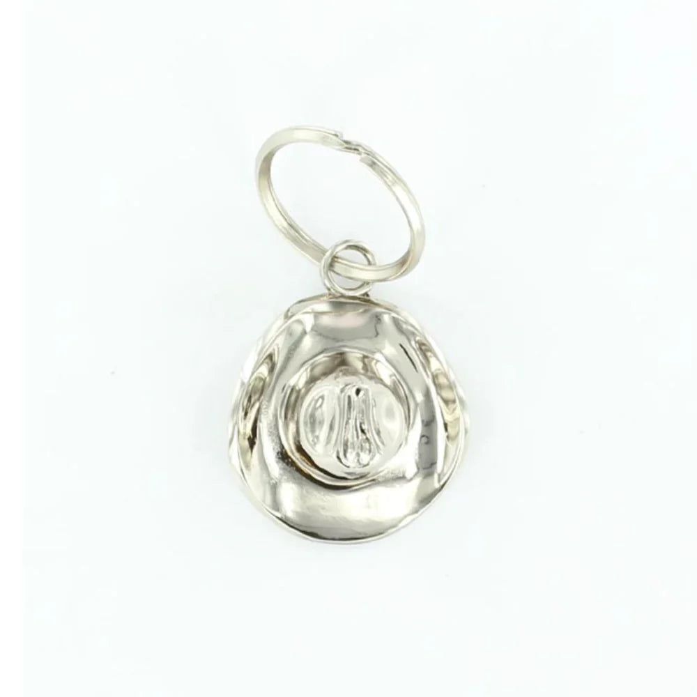 M&amp;F Western Silver Cowboy Hat Key Ring