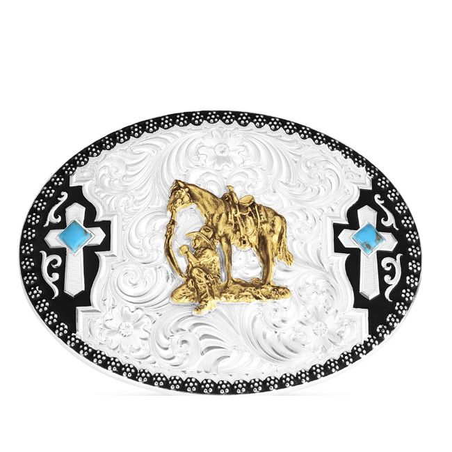 Montana Silversmiths Undeniable Faith Buckle with Praying Cowboy