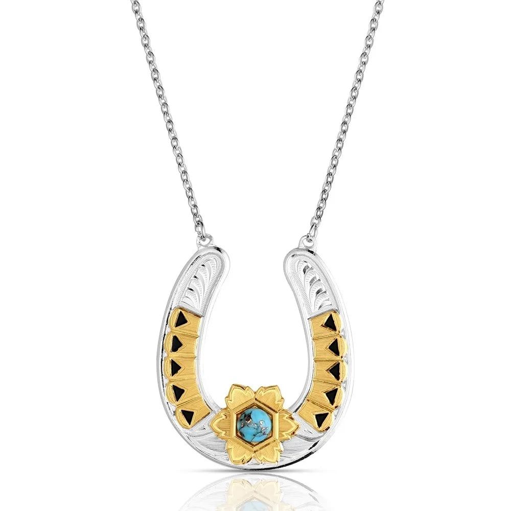 Montana Silversmiths The Outrider Turquoise/Small Horseshoe Necklace