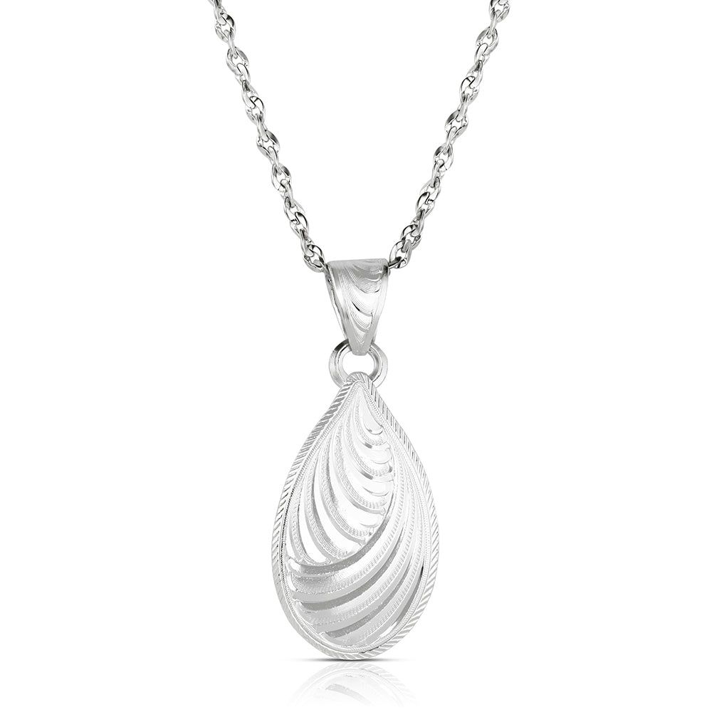 Montana Silversmiths Women's Sandstorm Spiral Teardrop Swirl Necklace