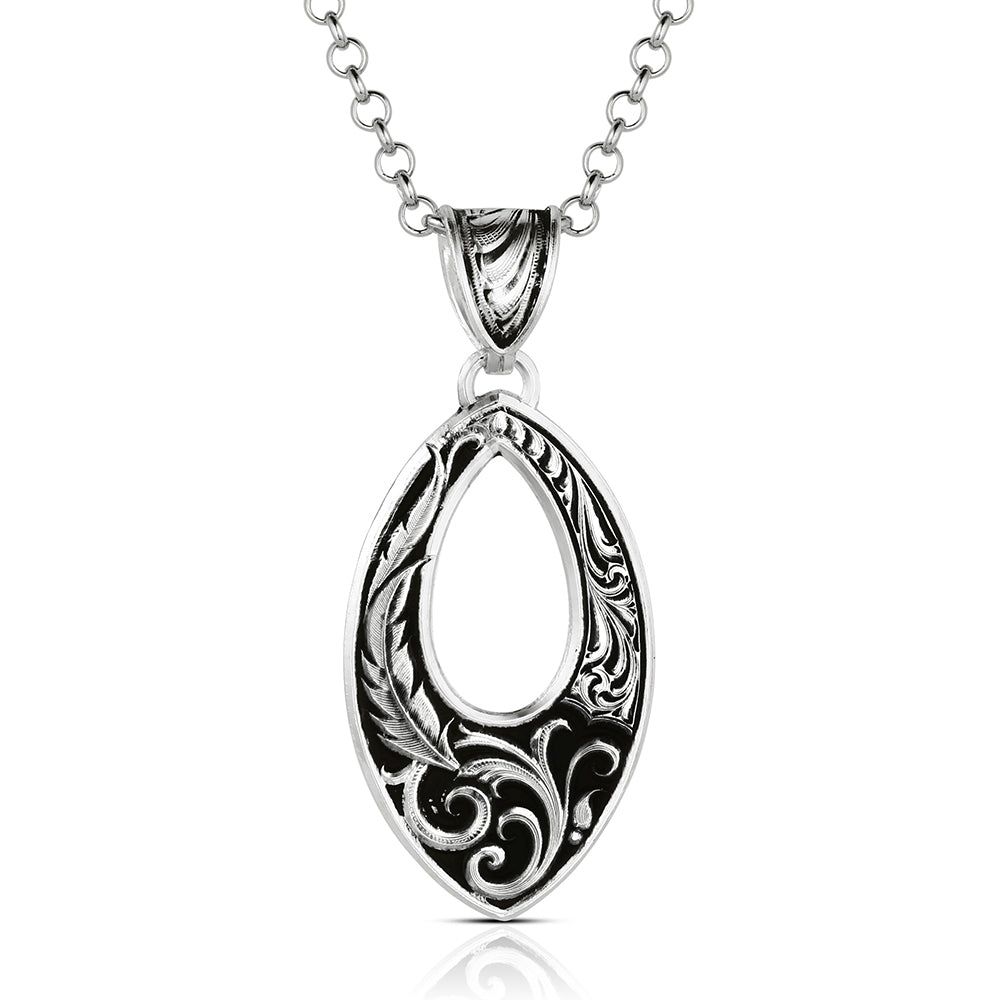 Montana Silversmiths Women's Shadow &amp; Shine Teardrop Dangle Necklace