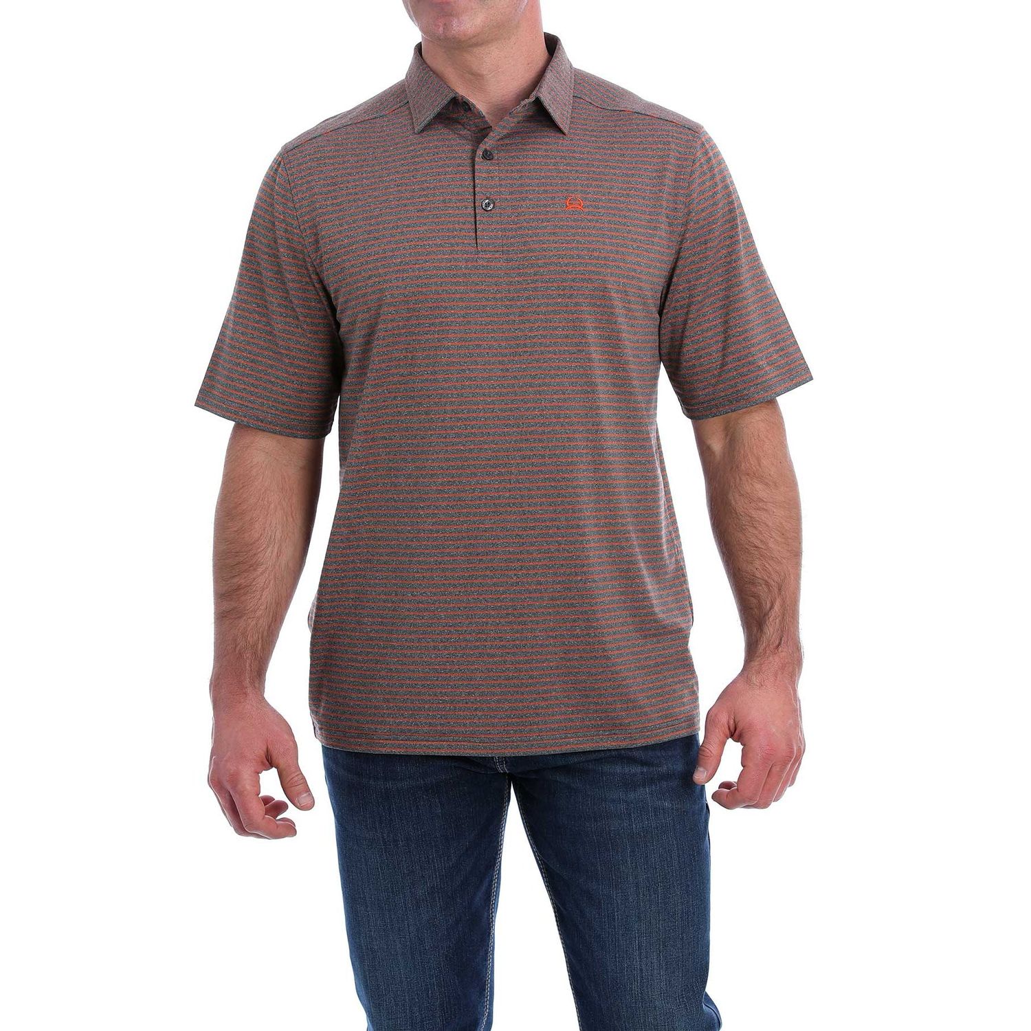 Cinch Mens SS Arenaflex Polo Heather Charcoal - MTK1865008