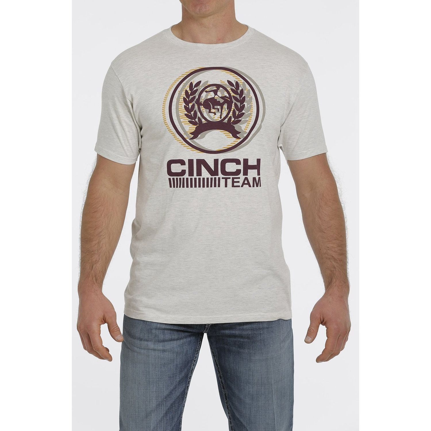 Cinch Mens SS Tee Heather Khaki - MTT1690474