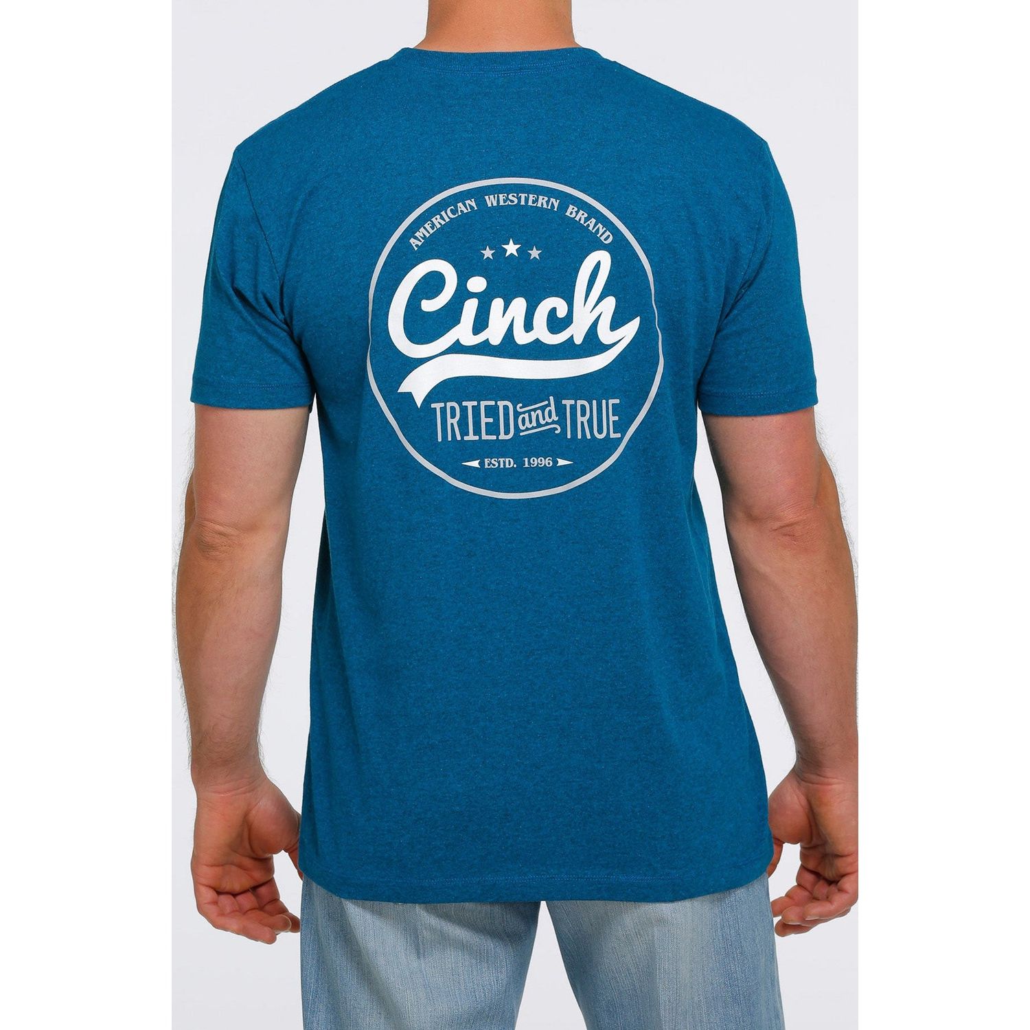 Cinch Mens SS Tee Heather Teal - MTT1690482