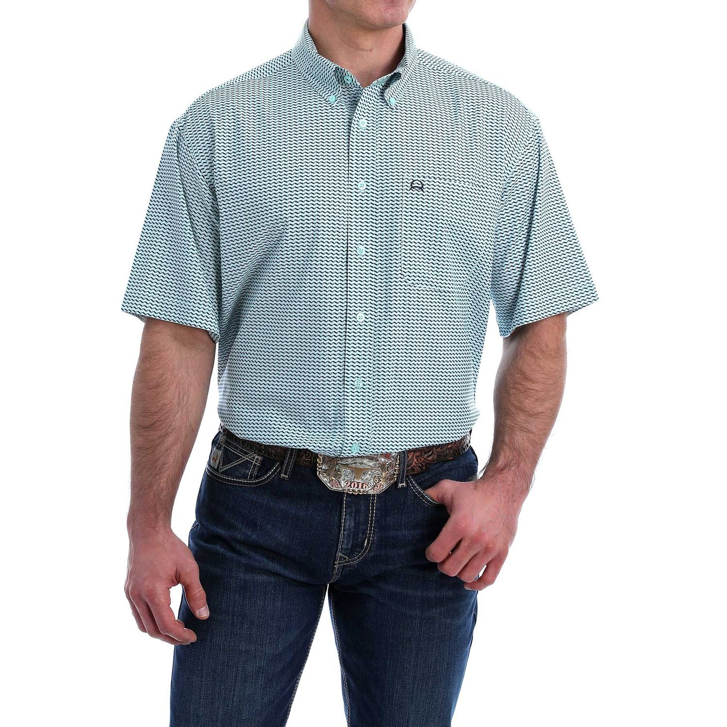 Cinch Mens SS Print Arenaflex Shirt - MTW1704079