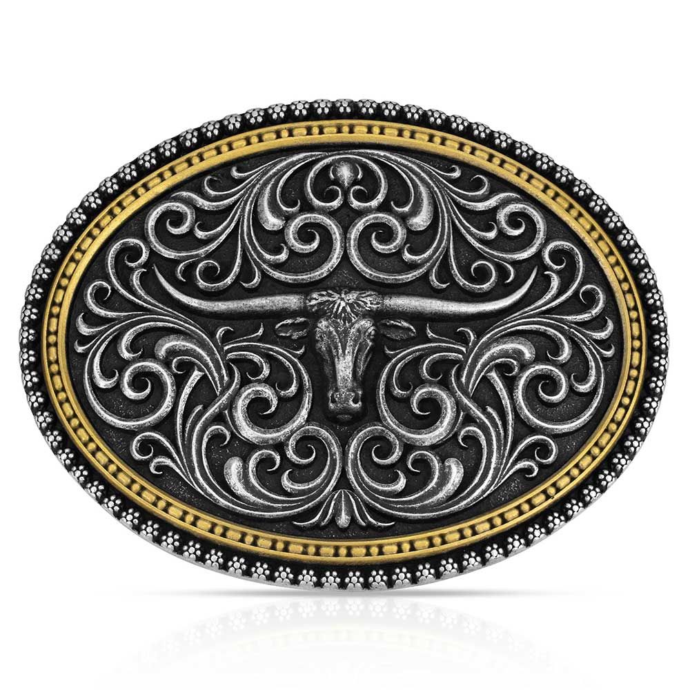 Montana Silversmiths Men's Two Tone Stockyard Buckle