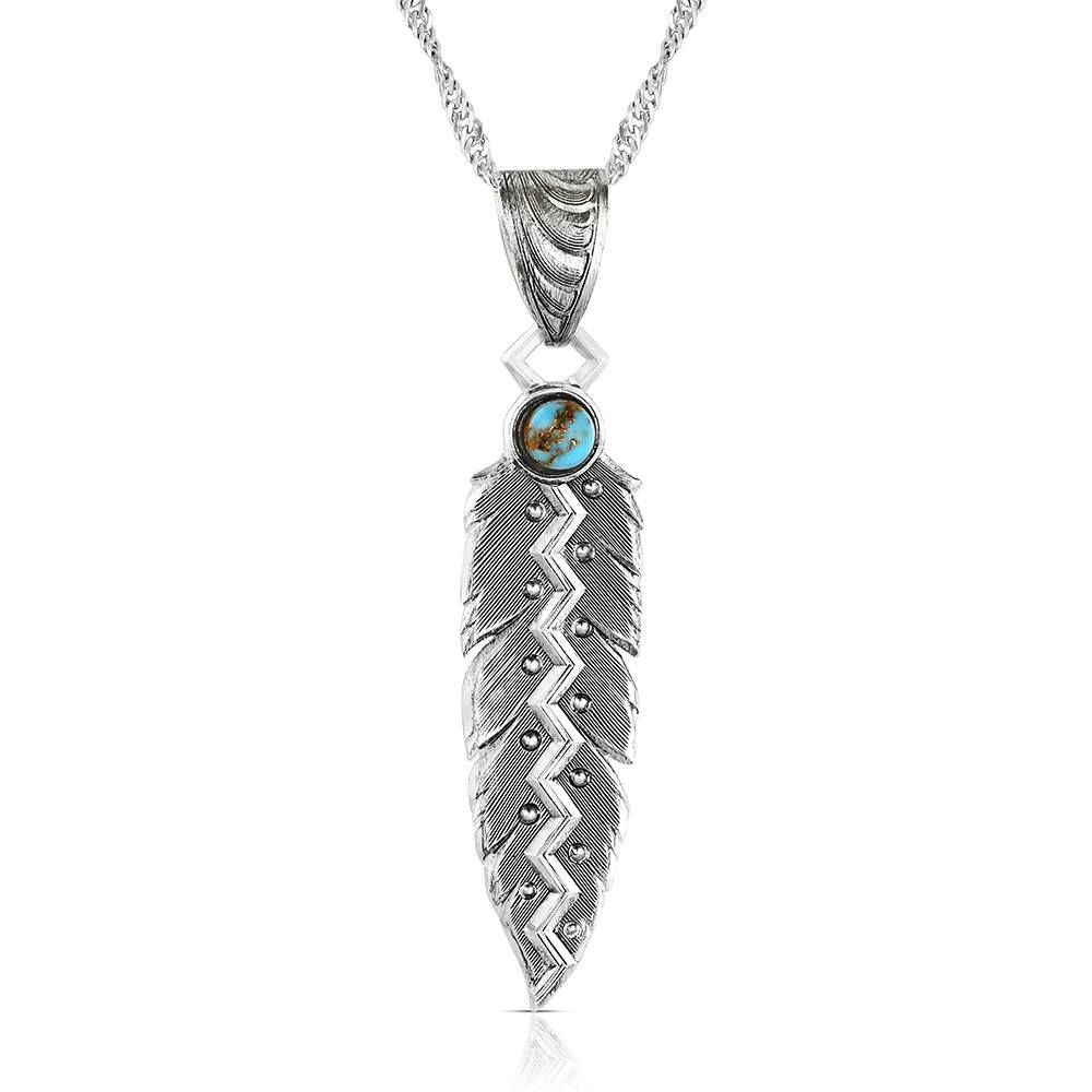 Montana Silversmiths Women's Wild Lightning Zig Zap Feather Necklace