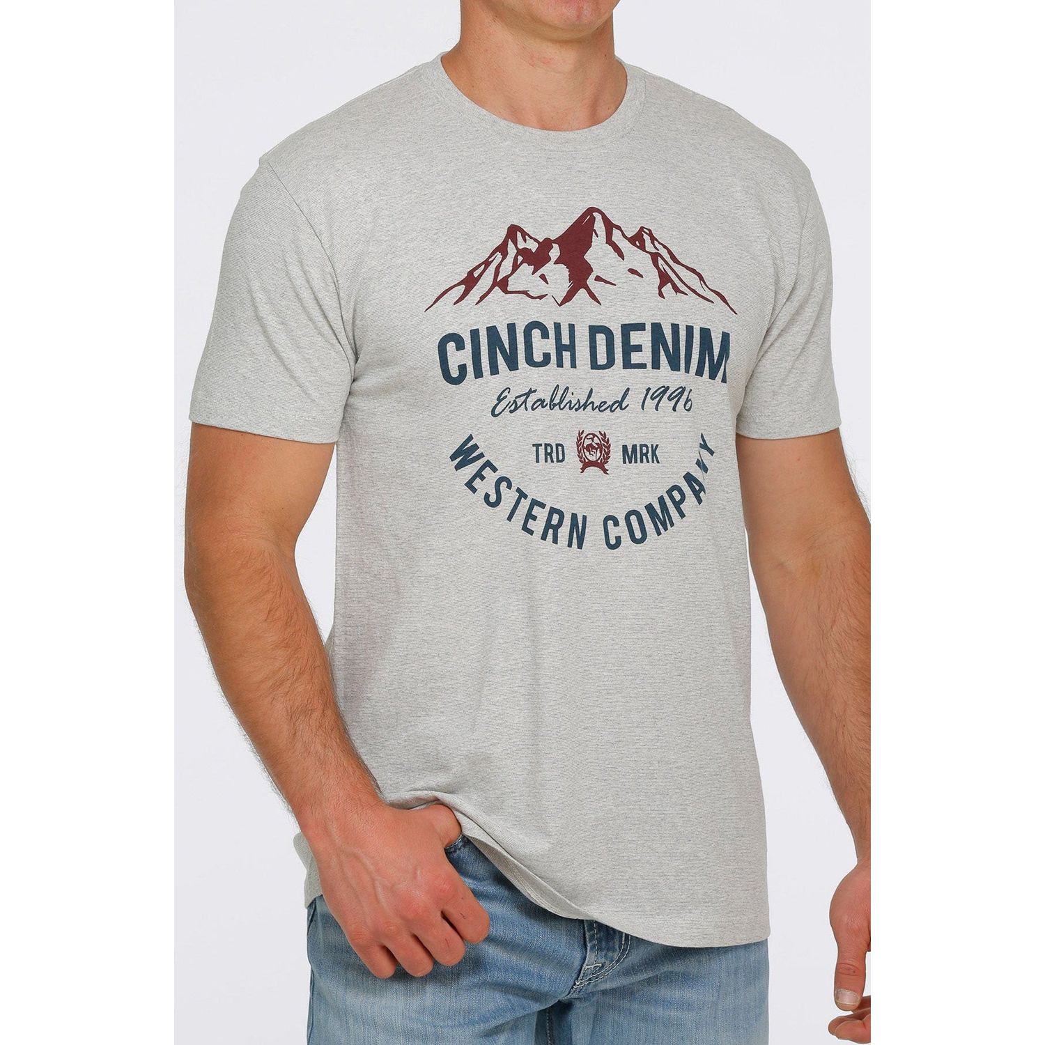 Cinch Mens SS Tee Heather Grey - MTT1690485