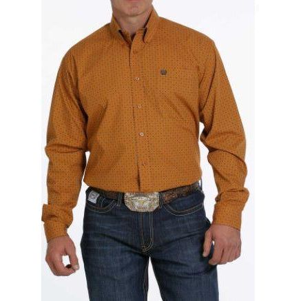 Cinch Mens LS Print Shirt Brown - MTW1105259
