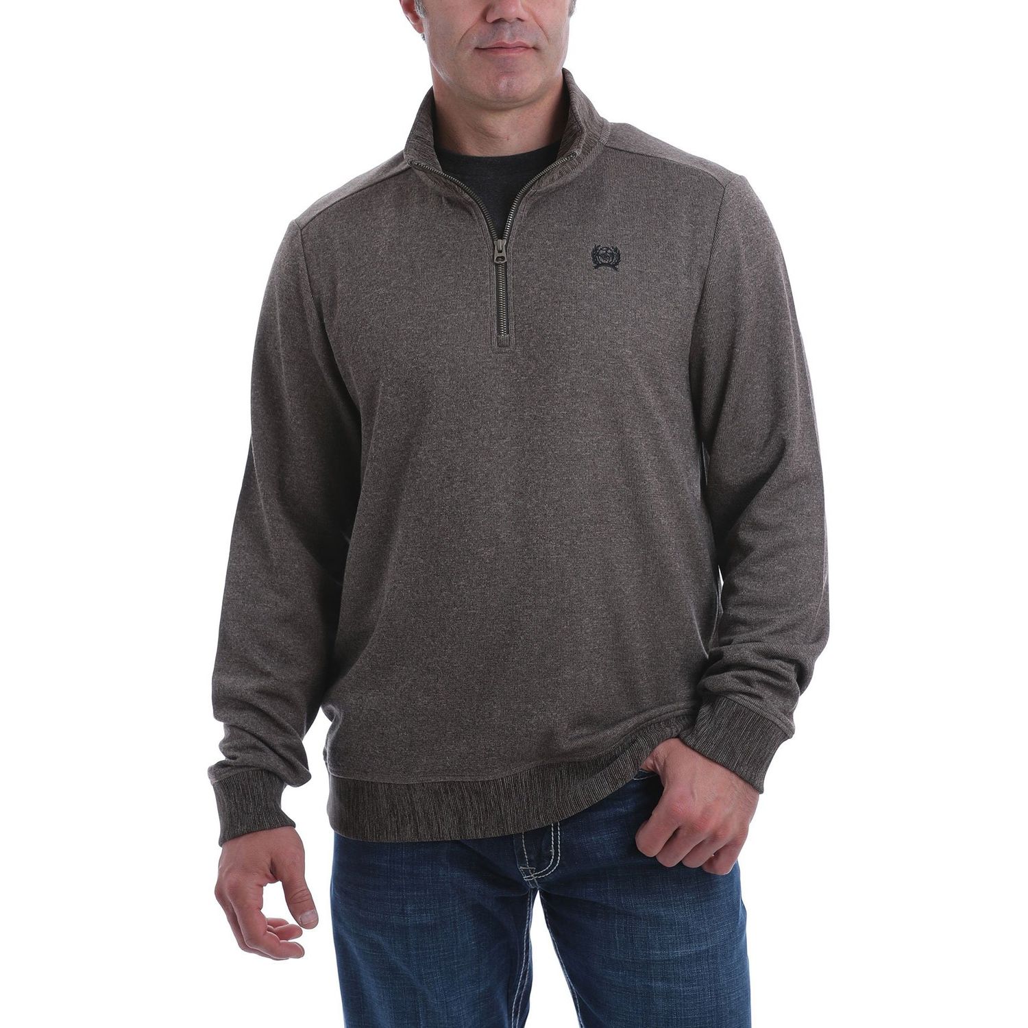 Cinch Mens 1/4 Zip Sweater Brown - MWK1536002