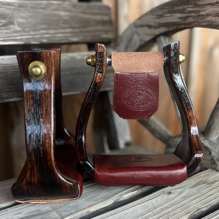 Nettles 3 1/2" Halfbreed Flatbottom Stirrups - Triple Finish