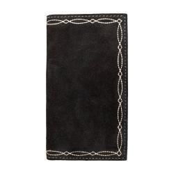Nocona Men's Rodeo Boot Stitch Roughout Wallet - Black