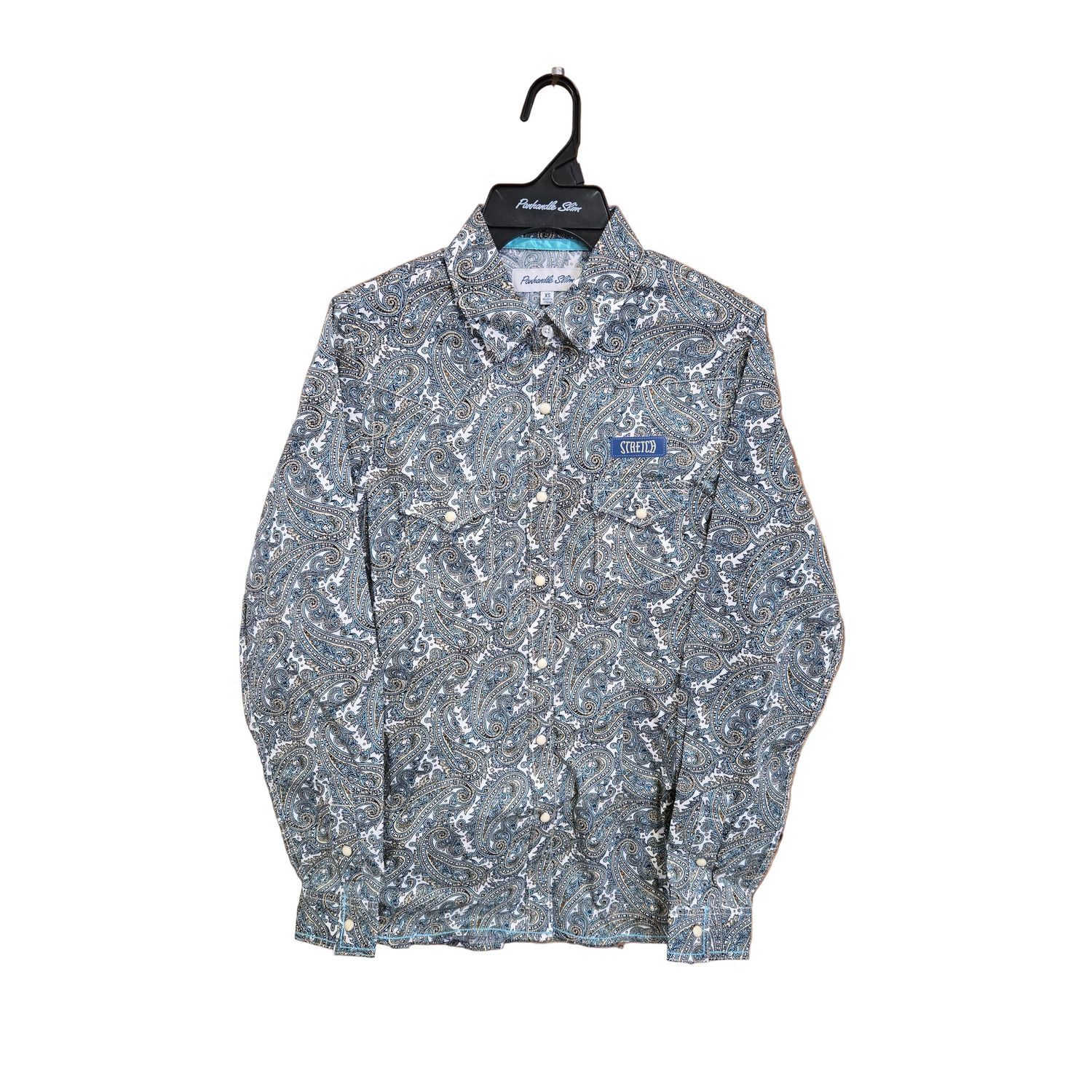 Panhandle Women's 2 Pocket Paisley Print Long Sleeve Shirt - Tan
