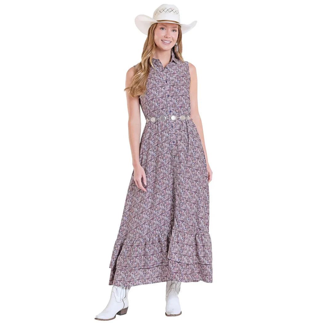 Panhandle Women's Paisley Sleeveless Maxi Dress - Navy