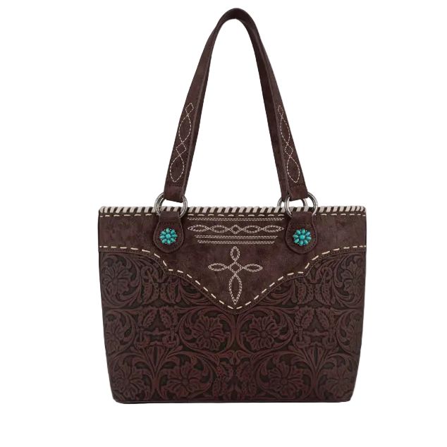 Montana West Floral Tote Bag - Coffee