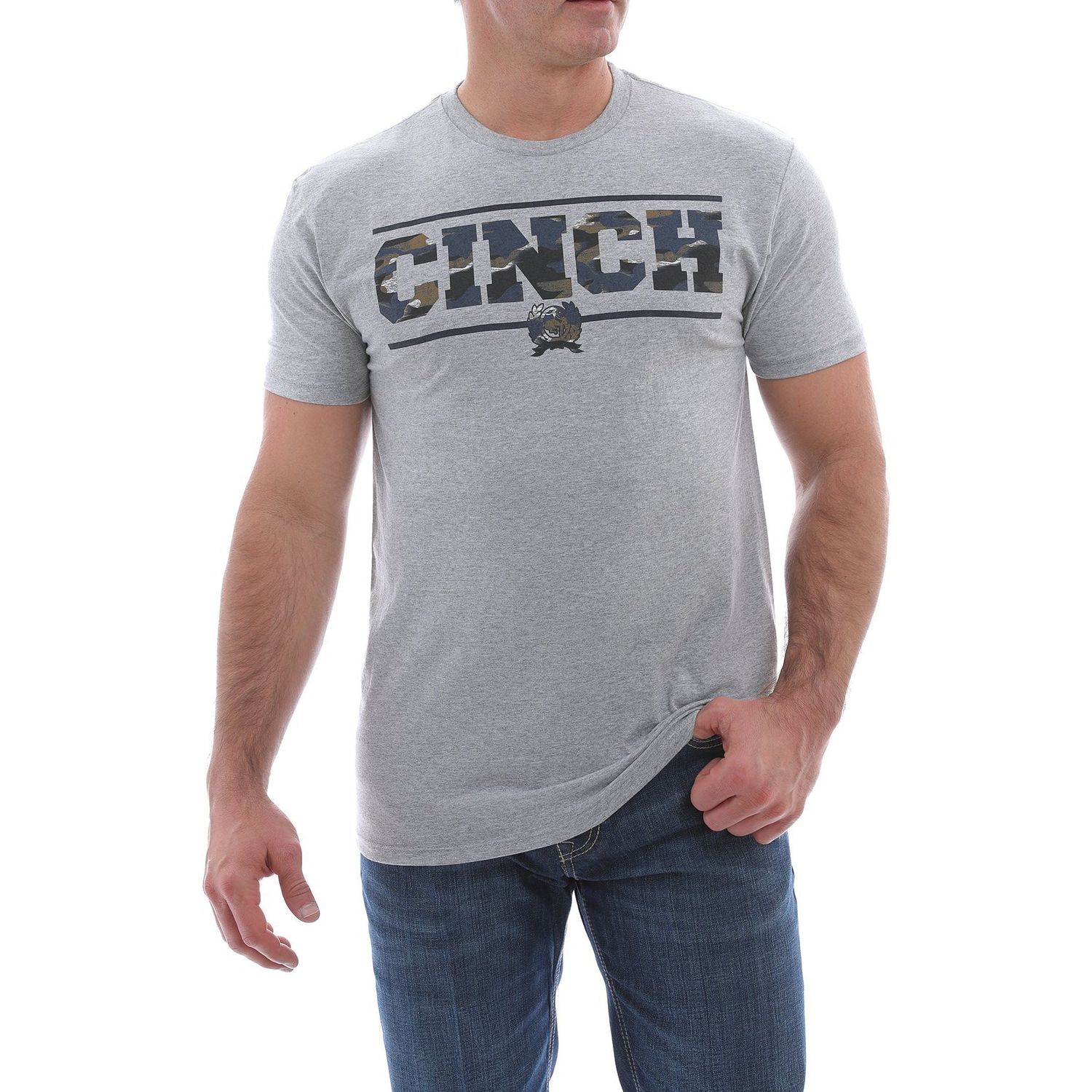 Cinch Mens SS Tee Heather Grey - MTT1690421