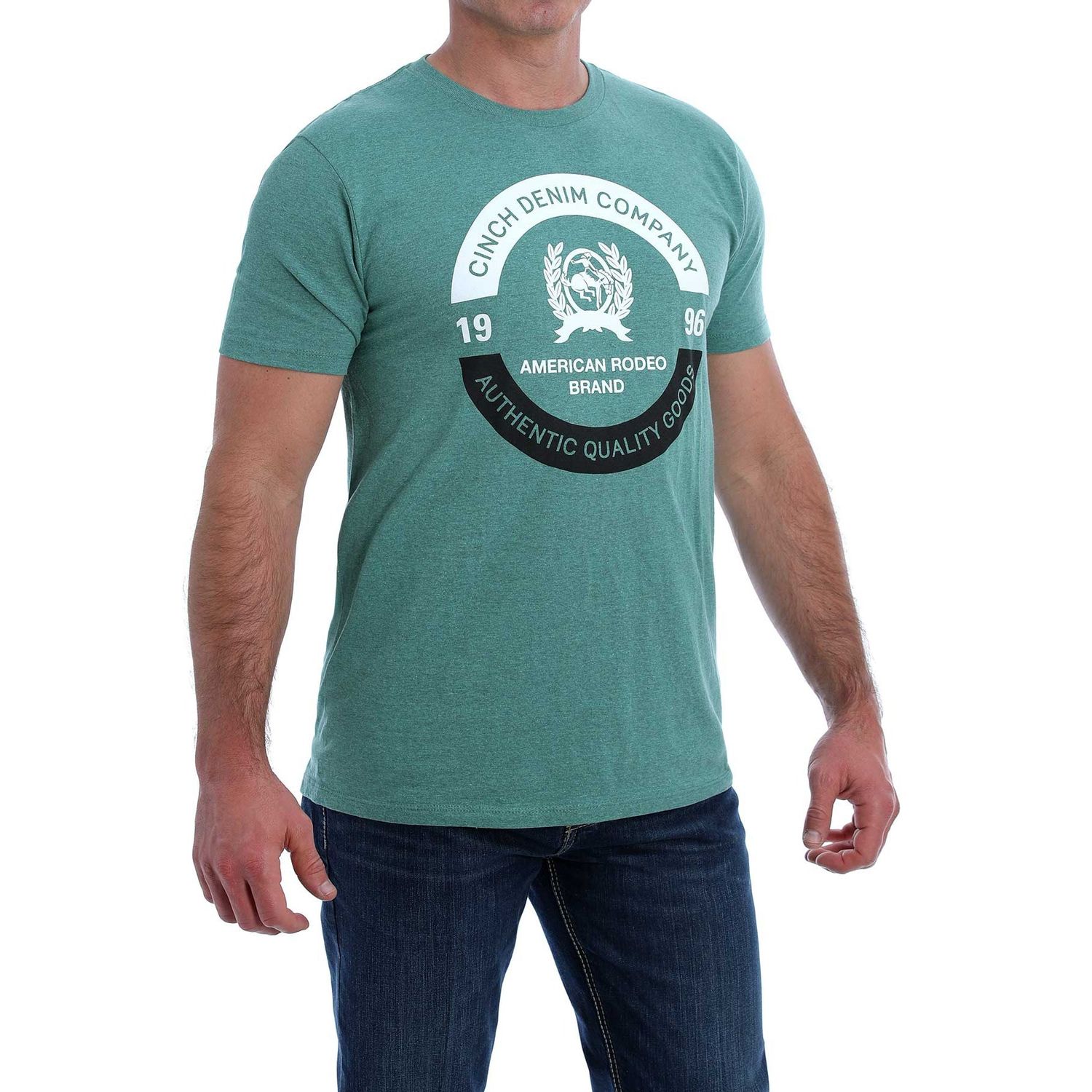 Cinch Mens SS Tee Heather Green - MTT1690433