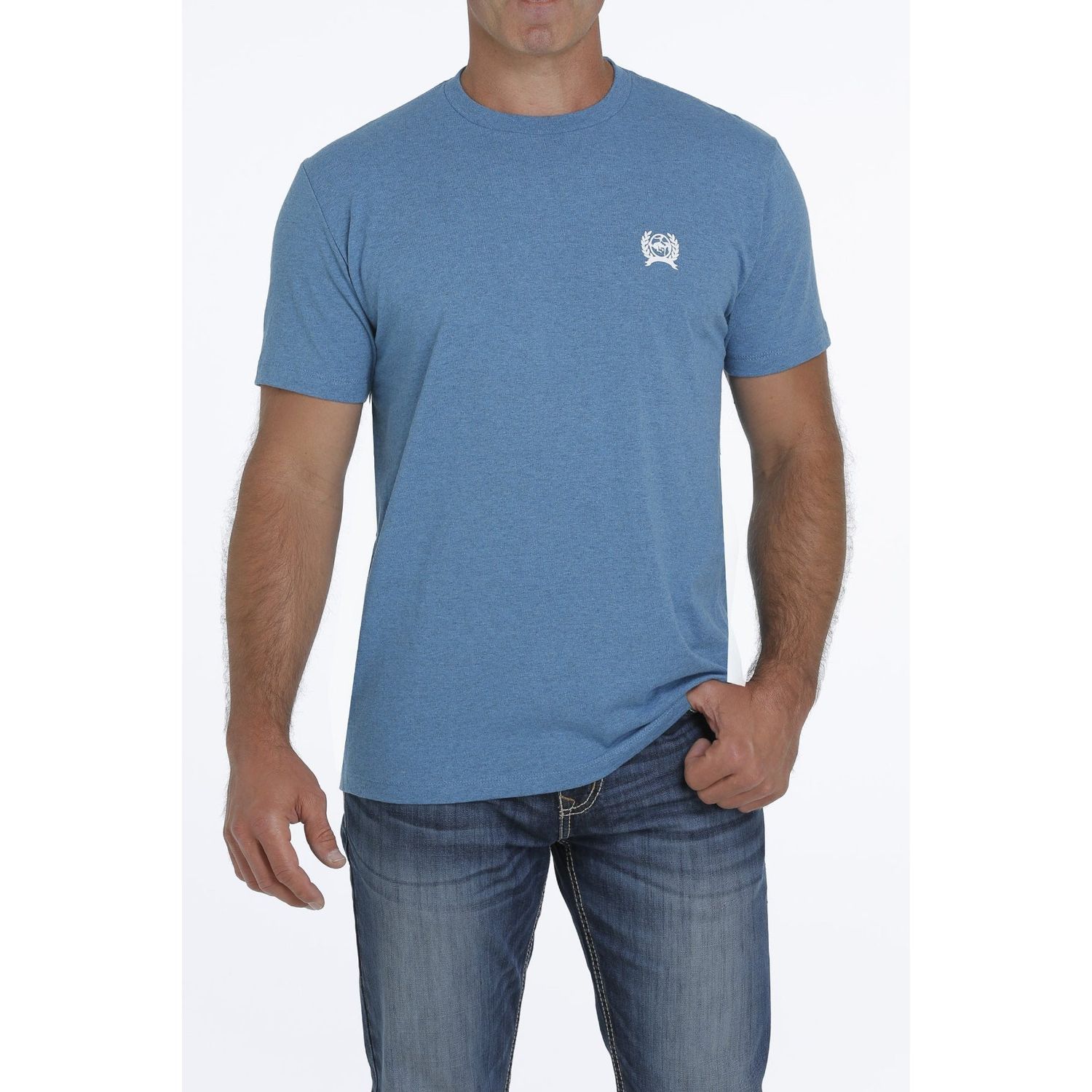 Cinch Mens SS Tee Heather Blue - MTT1690441