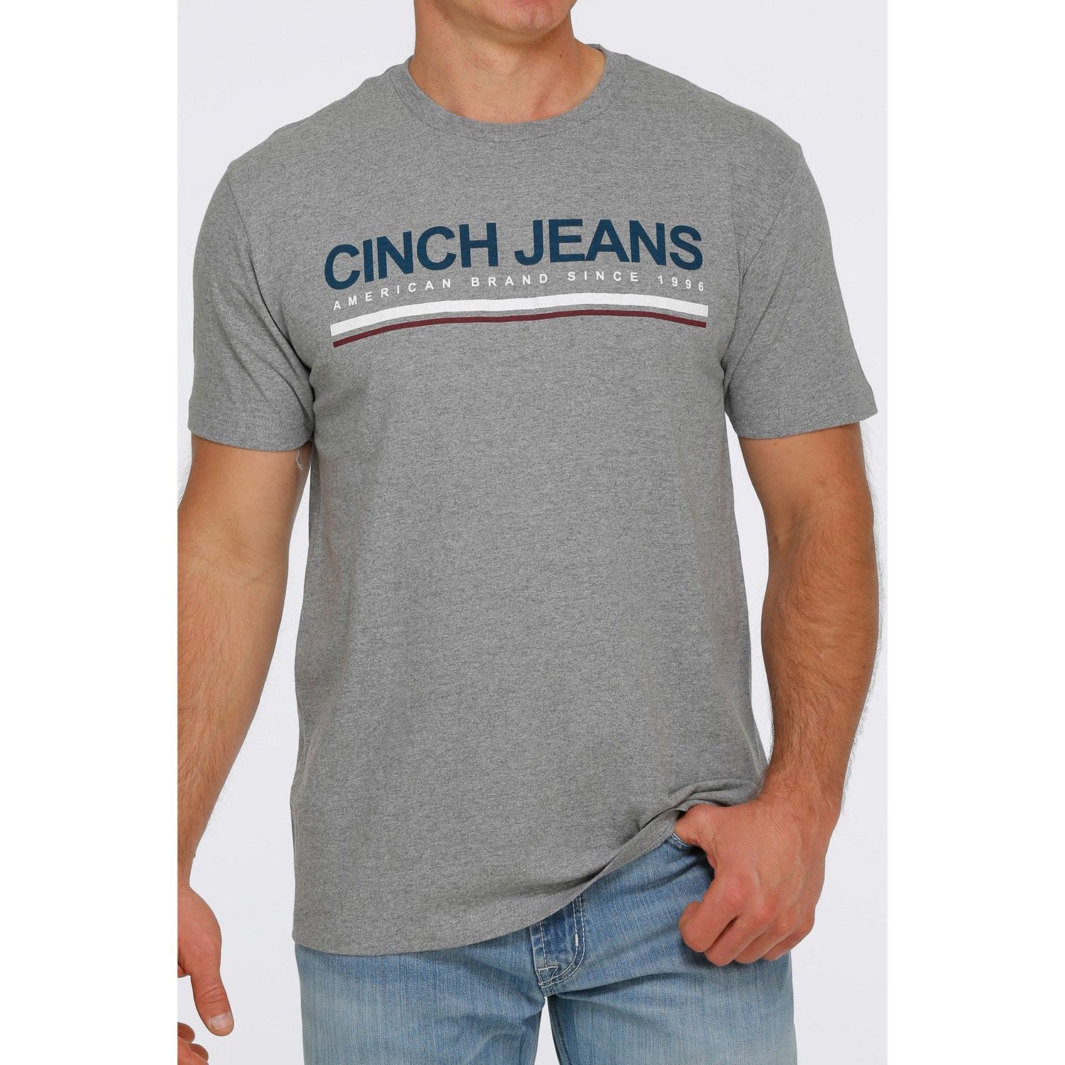 Cinch Mens SS Tee Heather Grey - MTT1690484
