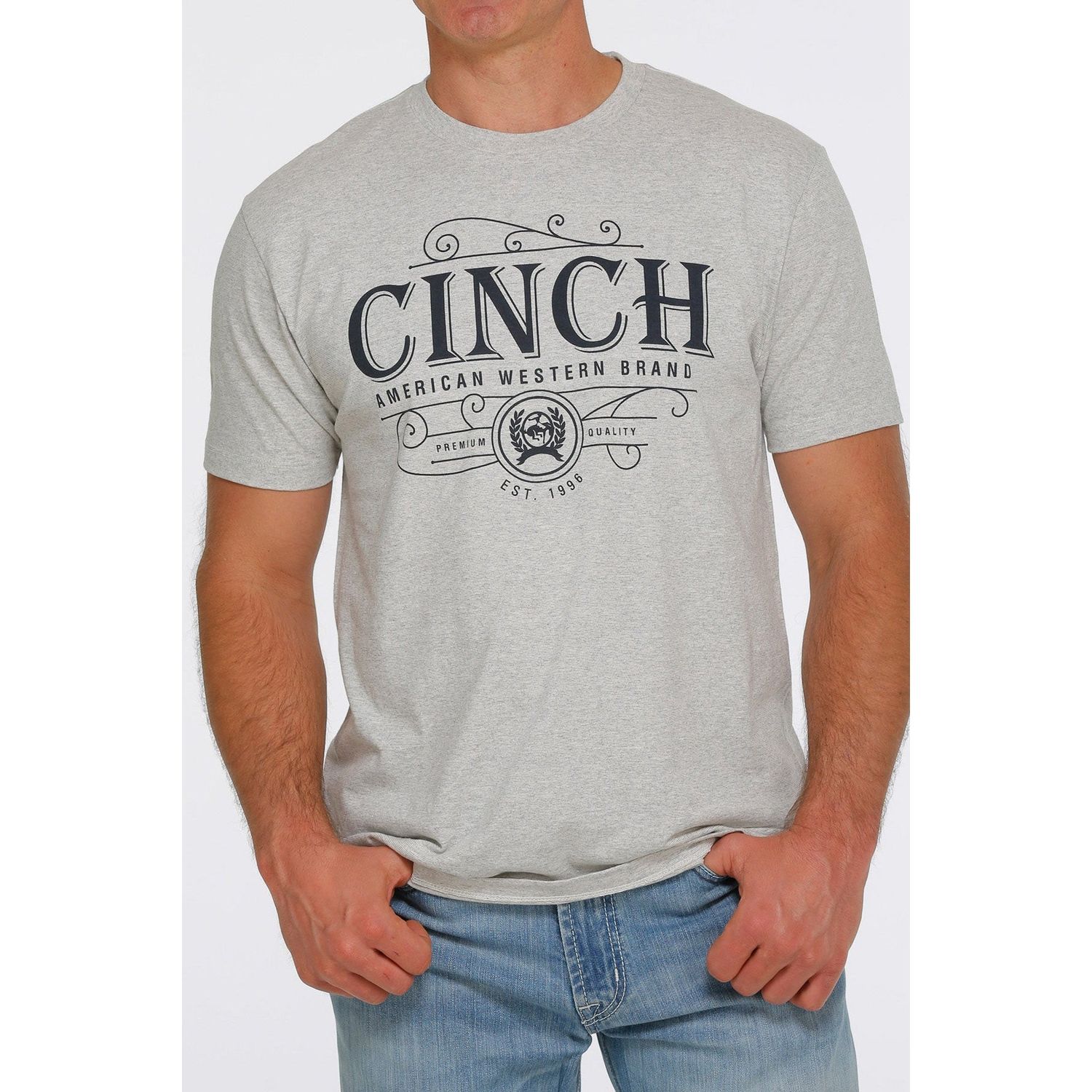 Cinch Mens SS Tee Heather Grey - MTT1690493
