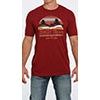 Cinch Mens SS Tee Heather Red - MTT1690515