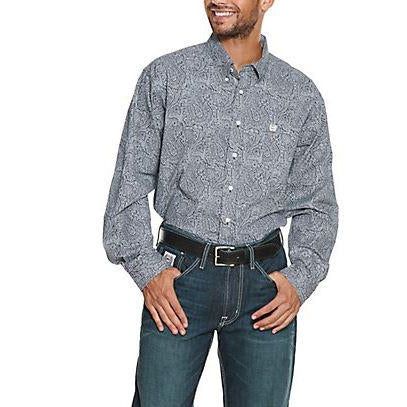 Cinch Mens LS Print Shirt Navy - MTW1105273