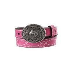 Nocona Girls Boot Stitch Roughout Belt - Hot Pink