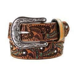 Nocona Girls Paisley Turquoise Stitch Belt