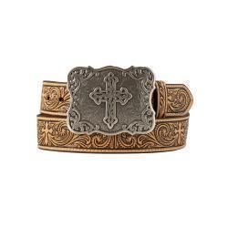 Nocona Women's Embossed Cross Belt - Natural